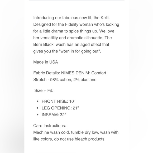 Fidelity Kelli High Rise Jeans in Black size 29 - Picture 2 of 12